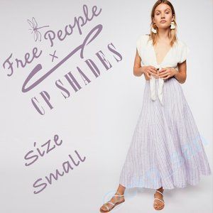 Free People & CP Shades Striped Lily Linen Maxi Skirt Sz S